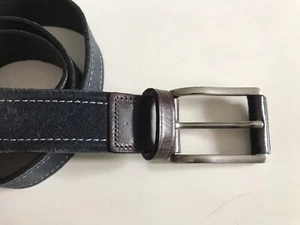 Cintura Uomo CONBIPEl Pelle Taglia M Colore Blu Scuro/Marrone Made in Italy - Foto 1 di 8