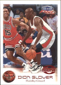1999-00 Fleer Focus Atlanta Hawks Basketball Card #111 Dion Glover Rookie/3000