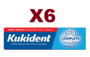 6 PCS KUKIDENT COMPLETE FRESH CREAM ADHESIVE DENTURE 40gr - Picture 1 of 2