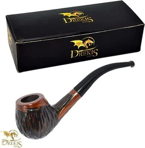 Drekis Pipes Pipa da fumo in palissandro naturale, fatta a mano in legno forma di brandy - Foto 1 di 4