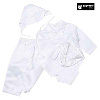 Vestito Bambino Abito Battesimo Pantaloni Camicia Gilet Christening Suit CHBOY03 - Immagine 1 di 4