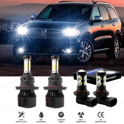 Combo faros LED altos/bajos y amp; luz antiniebla S para Dodge Durango 2004-2009 6000K Foto 1 de 4