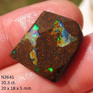 Boulder Opal Rough 20.3 TCW 100% Natural Australian Queensland Gemstone N3641 - Picture 1 of 3
