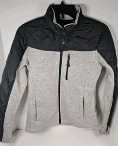 Swiss Tech Jacket Women’s M (8-10) Gray & Navy w/Puffer Detail - Picture 1 of 14