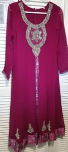 Womens Salwar Kameez Dress Size 38 Dark Pink Asian Pakistani Indian Weddings - Picture 1 of 4