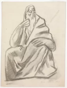 Boris Deutsch (1892-1978) "Old Rabbi", drawing, 1927 - Picture 1 of 12