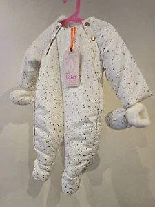 NEW Ted Baker Girl Snowsuit 6 - 9 Months Gold Splatter - Picture 1 of 3