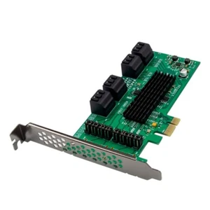 8 Port III 6GB/S PCI-E X1 to SataController SSD Card for w/ Low Profile Bra - Afbeelding 1 van 7