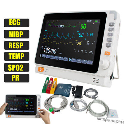 10  Vital Signs Patient Monitor ICU System 6Paramater ECG NIBP RESP TEMP SPO2 PR • 299£