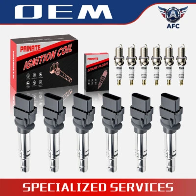 6x Ignition Coil + iridium Spark Plug For Audi A3 Q7 VW Touareg UF531 OEM - Image 1 of 4