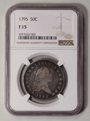 1795 Flowing Hair 50C NGC F15 Cover