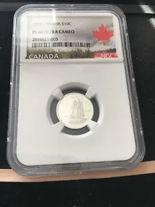 1998 NGC Graded Canadian ¢10 Ten Cent, **PF-68 UC .925 Silver**Box#3 - Picture 1 of 6