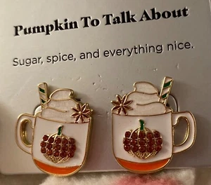 SUGARFIX by BAUBLEBAR ‘Pumpkin To Talk About’ Latte Statement Earrings - NEW! - Picture 1 of 2