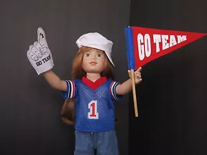 #1 CAMISETA DEPORTIVA AZUL con dedo de espuma y banderín "Go Team" ajuste Magic Attic Club - Imagen 1 de 2