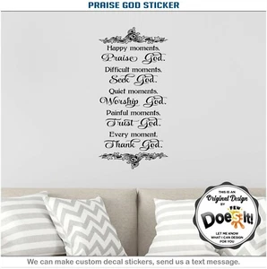 Wandtattoo, Wohndeko, Gotteslob Zitate, Vinyl Wandbilder, Gott religiöse Kunst 042 - Bild 1 von 9