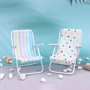 1:12 Scale Dolls House Miniatures Furniture Mini Leisure Lounge Chair Beach Park - Picture 1 of 7