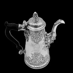 Silber George II Kaffeekanne London 1744 Paul de Lamerie - Bild 1 von 11