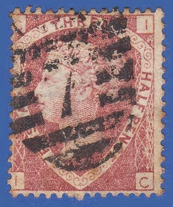 GB QV 1870 1.5d LAKE RED PLATE 3 IC SG52 GU - Picture 1 of 2