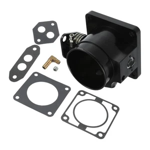 Corpo farfallato per auto in lega di alluminio nero argento da 75 mm/2,95". - Foto 1 di 8