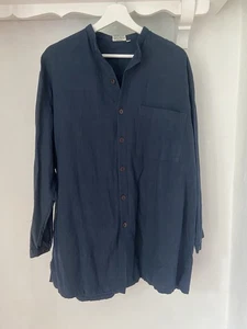 Chandi Chowk Blue Cotton Shirt Hand Made In India Bnwt S/m - Picture 1 of 9