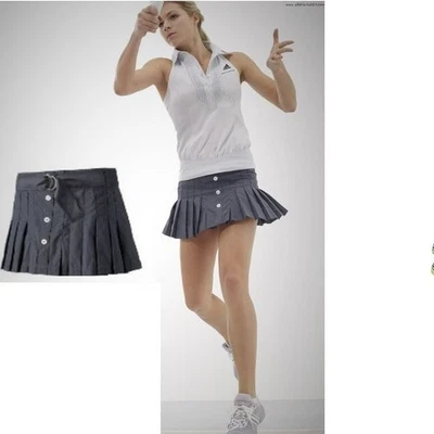 Nwt Adidas Stella McCartney Pleated Tennis Skirt w/ ZIPPER w/ BELT S Small Gray - Image 1 of 4
