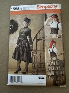 Simplicity 1558 Costume Pattern STEAMPUNK Jacket Top Bustle Skirt Corset 14-22 - Picture 1 of 2