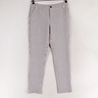 Pantalones Cabi Windowpane para mujer 6 negros blancos pierna ajustada tiro medio elásticos Foto 1 de 4