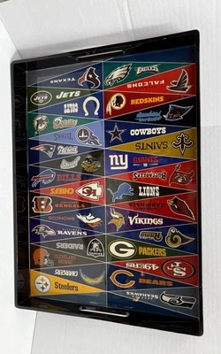 Pottery Barn NFL Teams Decorative Serving Tray Football Party 19" x 14" - Image 1 of 4