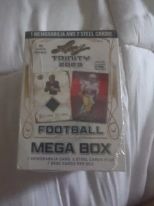 2023 Leaf Trinity Football 🏈 Mega Box 1 Memorbalia Card Per Box 10 Cards - Picture 1 of 2