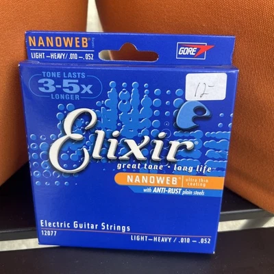 Elixir 12077 NPS Electric Guitar Strings with Nanoweb. Light Heavy 10-52 - Image 1 of 2