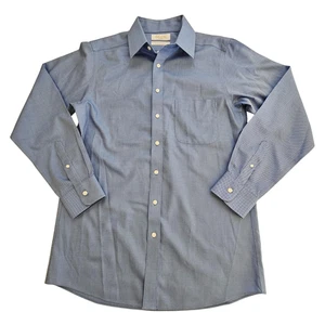 Roundtree & Yorke Gold Label Shirt mens 15-1/2 33 Slim Fit No-Iron Blue ButtonUp - Picture 1 of 10