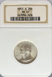 1951-S Washington Quarter MS67 NGC (#PA247954026) - Picture 1 of 2