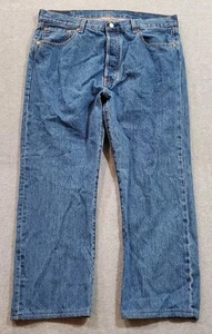 Levis 501 Straight Leg Button Fly Mens Jeans - 38x34 , Blue, 100% Cotton - Picture 1 of 12