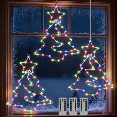 LED Weihnachtsbaum Beleuchtung Leuchtstern Weihnachten Led Weihnachtsdeko Fenste - Bild 1 von 4