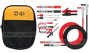 Kit de cable de prueba multímetro enchufe de plátano clip de cocodrilo sonda de perforación de alambre + bolsa suave - Imagen 1 de 7