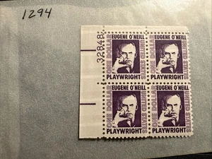 US Stamps Scott 1294 one dollar plt block 1967 Playwright Eugene O'Neill M/NH  - Picture 1 of 2