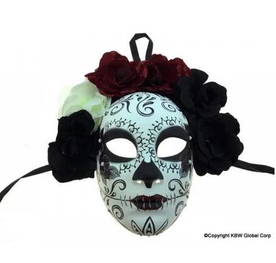 Day of the Dead Half Mask - Female - Costume Accessory - One Size - Image 1 of 2