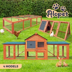 Alopet Rabbit Hutch Chicken Coop Large Hutches House Pet Run Cage Wooden Outdoor - Picture 1 of 49