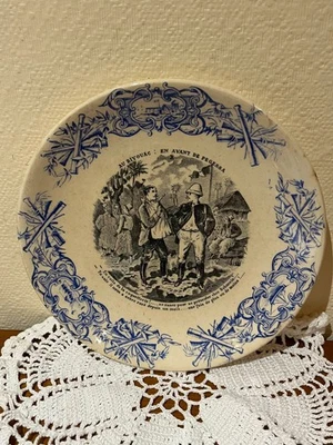 ASSIETTE PARLANTE FAIENCE CHOISY LE ROI TERRE DE FER HB ET CIE VIII - Photo 1/3