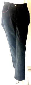Christopher & Banks Black Embroidered Corduroy 5-Pocket Pants Sz 4 - Picture 1 of 10