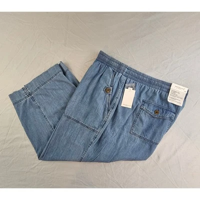 Pantalón Corto Westbound Mujer The Island 3X Plus Denim Tiro Medio Cordón Nuevo con Etiquetas L296 Foto 1 de 4