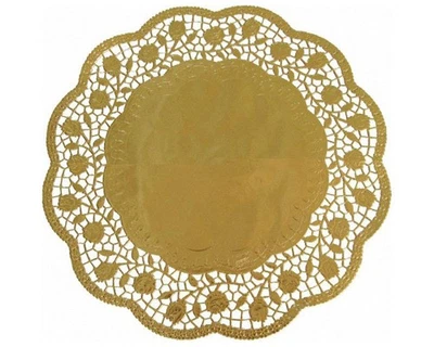 4x Deko-Tortenspitzen rund gold Ø 30 cm - Bild 1 von 2