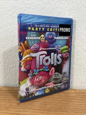 Trolls (Blu-Ray/DVD/Digital, 2017) Party Edition J. Timberlake SEALED SEE PICS! - Image 1 of 4