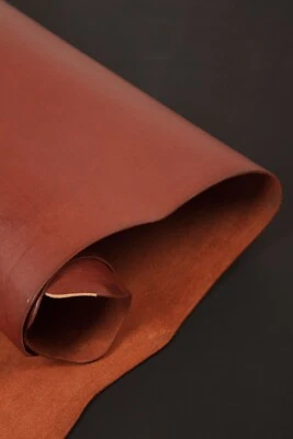 Red Brown Full Grain Leather Hide – 1.8mm (5oz), Vegetable Tanned, 20-25 sqft - Image 1 of 4