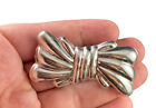 Taxco Mexico Sterling Silver Bow Brooch Pendant Fine Puffy Ts-56 Signed