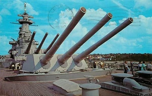 USS North Carolina BattleShip Big Guns Postkarte 1980 ungestempelt  - Bild 1 von 2