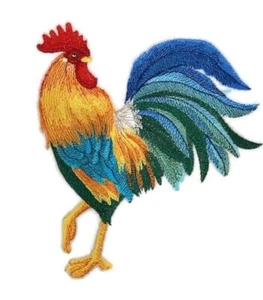 Amazing Charming Rooster Custom Embroidered Iron on/Sew Patch [6.2"x 6.8"] - Picture 1 of 1