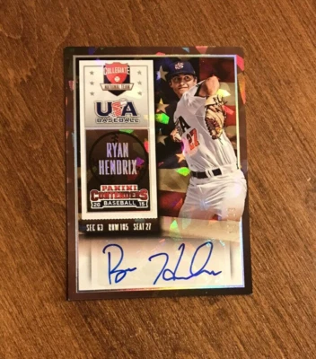 Ryan Hendrix 2015 Contenders USA Collegiate Cracked Ice Auto #62 A&M Reds /23 - Image 1 of 3