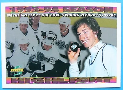 WAYNE GRETZKY, 1994-95 SCORE, SEASON HIGHLIGHT SCORING RECORD #241 - Image 1 of 2
