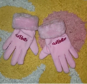 MGA Lil Bratz Girls Gloves Size 4-7 Light Pink Faux Fur Glitter 2004 - Picture 1 of 4